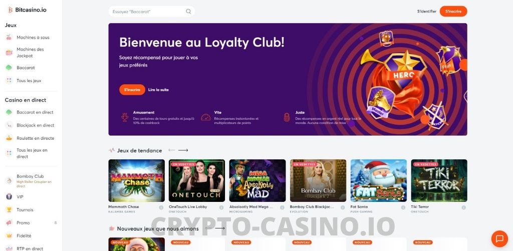 S'inscrire sur bitcasino