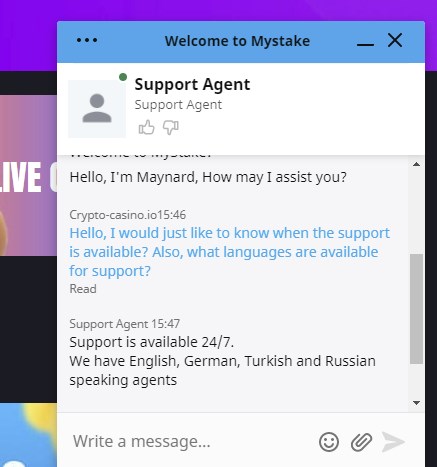 MYSTAKE assistance